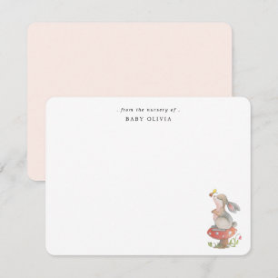 Schattigee waterverf Bunny Baby meisje Bedankkaart