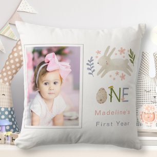Schattigee Waterverf Bunny Baby Meisje Geboorte St Kussen