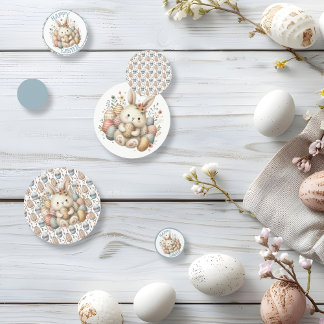 Schattigee waterverf Bunny Easter aanpasbaar Confetti