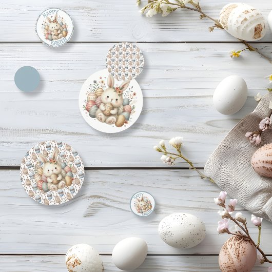 Schattigee waterverf Bunny Easter aanpasbaar Confetti