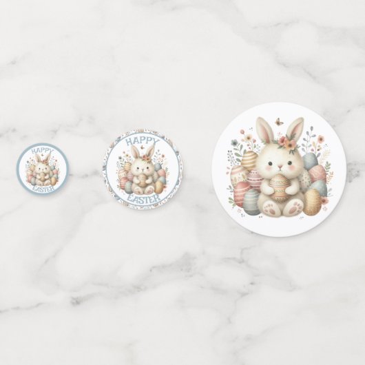 Schattigee waterverf Bunny Easter aanpasbaar Confetti (Voorkanten)
