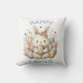 Schattigee waterverf Bunny Easter aanpasbaar Kussen (Voorkant)