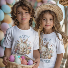 Schattigee waterverf Bunny Easter aanpasbare Kinde T-shirt