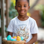 Schattigee waterverf Bunny Easter aanpasbare Kinde T-shirt