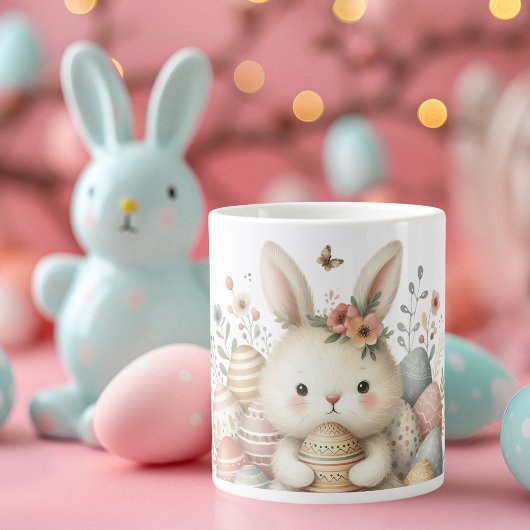 Schattigee waterverf Bunny Easter Grote Koffiekop