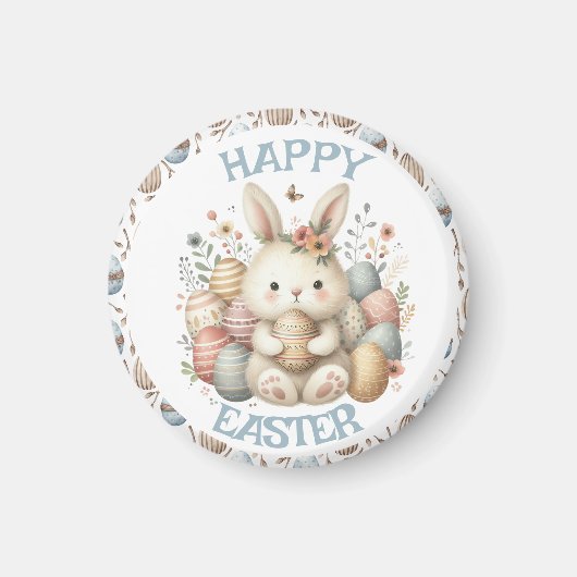 Schattigee waterverf Bunny Easter Magneet (Voorkant)