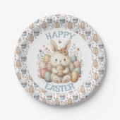 Schattigee waterverf Bunny Easter Papieren Bordje (Voorkant)
