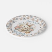 Schattigee waterverf Bunny Easter Papieren Bordje (Gekanteld)