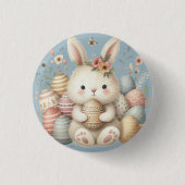 Schattigee waterverf Bunny Easter Ronde Button 3,2 Cm (Voorkant)
