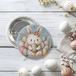 Schattigee waterverf Bunny Easter Ronde Button 3,2 Cm