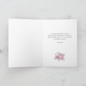 Schattigee Waterverf Bunny en Roze Bloemen Krans Bedankkaart (Binnen)