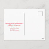 Schattigee Waterverf Bunny Floral Easter Briefkaar Feestdagenkaart (Achterkant)