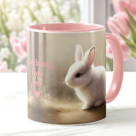 Schattigee Waterverf Bunny Gepersonaliseerde Naam  Mok