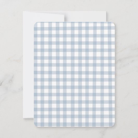 Schattigee Waterverf Bunny Gingham Flat Dank u Bedankkaart (Achterkant)