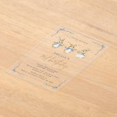 Schattigee Waterverf Bunny Kind Paasfeest Acryl Uitnodigingen (Laagn)