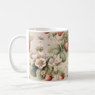 Schattigee Waterverf Bunny met Aardbeien Canvas ta Koffiemok