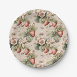 Schattigee Waterverf Bunny met Aardbeien Canvas ta Papieren Bordje