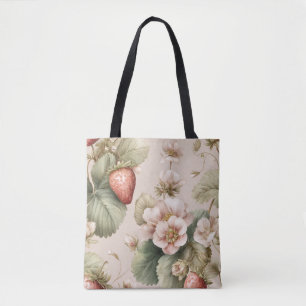 Schattigee Waterverf Bunny met Aardbeien Canvas ta Tote Bag