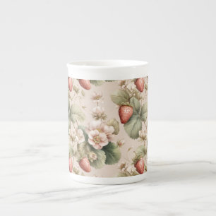 Schattigee Waterverf Bunny met Aardbeien Mok