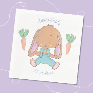 Schattigee Waterverf Bunny Paaspapier servet