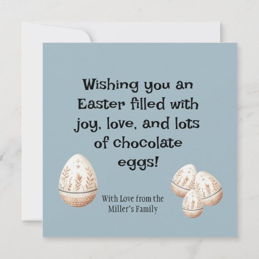 Schattigee waterverf Bunny Paasvlak Wenskaart (Achterkant)