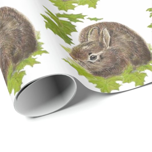 Schattigee Waterverf Bunny Rabbit Wildlife Animal  Cadeaupapier (Rol Hoek)