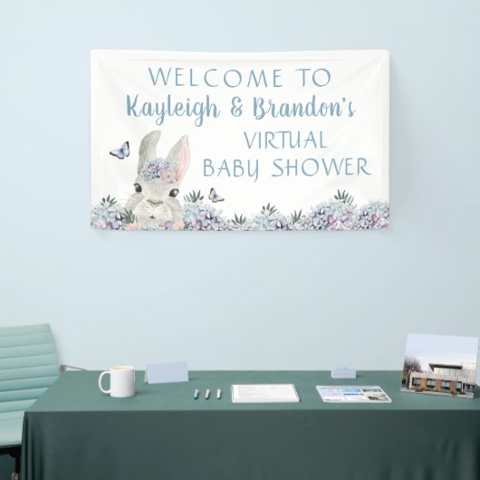 Schattigee Waterverf Bunny Virtual Baby shower Wel Spandoek (Beurs)