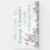 Schattigee Waterverf Bunny Virtual Baby shower Wel Spandoek (Verticaal)