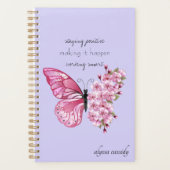 Schattigee Waterverf Butterfly Wildflowers Girly Planner (Voorkant)