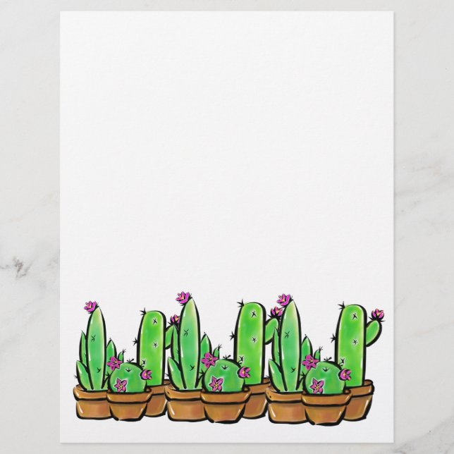 Schattigee waterverf Cactus cactussen succulenten (Voorkant)