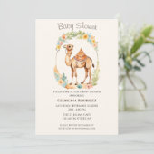 Schattigee Waterverf Camel Baby shower Kaart (Staand voorkant)