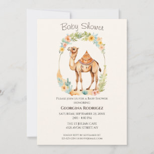 Schattigee Waterverf Camel Baby shower Kaart
