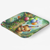 Schattigee Waterverf Cartoon Baby Beer welp Verjaa Papieren Bordje (Gebogen)