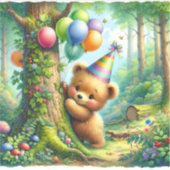 Schattigee Waterverf Cartoon Baby Beer welp Verjaa Sticker (Voorkant)