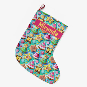 Schattigee Waterverf Cartoon Gingerbread Cookie Grote Kerstsok