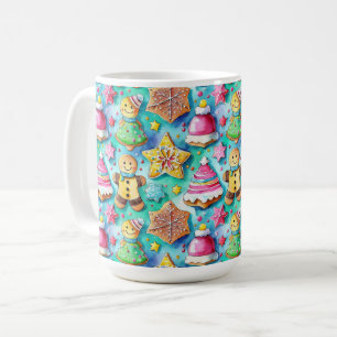 Schattigee Waterverf Cartoon Gingerbread Cookie Koffiemok