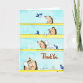 Schattigee Waterverf Cartoon Hedgehog Bedankt Card (Voorkant)