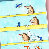 Schattigee Waterverf Cartoon Hedgehog Bedankt Card