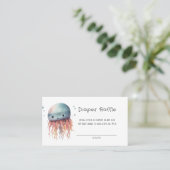 Schattigee Waterverf Cartoon Jellyfish Luier Raffl Visitekaartje (Staand voorkant)