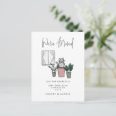 Schattigee Waterverf Cat Fun We hebben Verhuisd Ni Briefkaart (Staand voorkant)