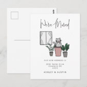 Schattigee Waterverf Cat Fun We hebben Verhuisd Ni Briefkaart (Voorkant / Achterkant)