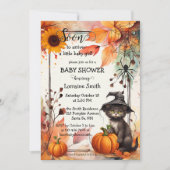 Schattigee Waterverf Cat Halloween Baby shower Kaart (Voorkant)