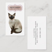 Schattigee Waterverf Cat Pet Sitter Visitekaartje (Voorkant / Achterkant)