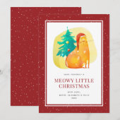 Schattigee Waterverf Cat Red Meowy Kerst Kaart (Voorkant / Achterkant)