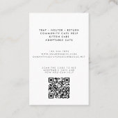 Schattigee Waterverf Cat Rescue Dierenverzorging Visitekaartje (Achterkant)