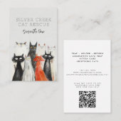 Schattigee Waterverf Cat Rescue Dierenverzorging Visitekaartje (Voorkant / Achterkant)