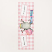 Schattigee Waterverf Cat Workout Pink Gingham Fitn Yogamat (Voorkant)