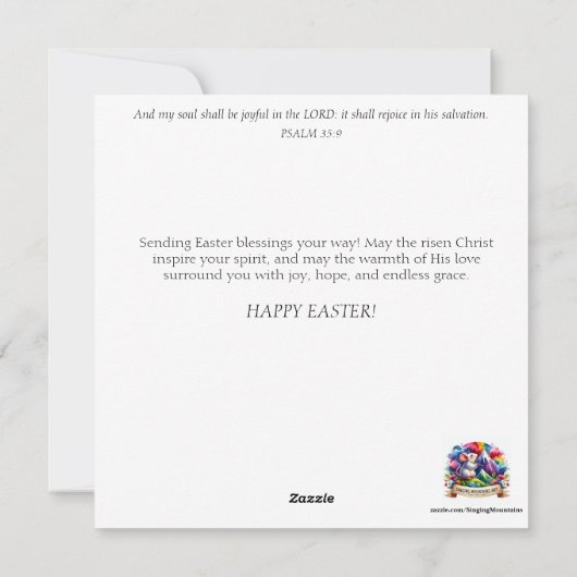 Schattigee Waterverf Chef Bunny Kleurplaten Paasei Feestdagenkaart (Achterkant)