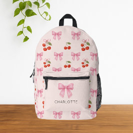 Schattigee Waterverf Cherry Bow Coquette Pattern Bedrukte Rugzak