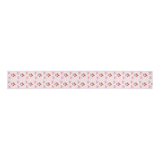 Schattigee Waterverf Cherry Bow Coquette Pattern Grosgrain Lint (Voorkant)